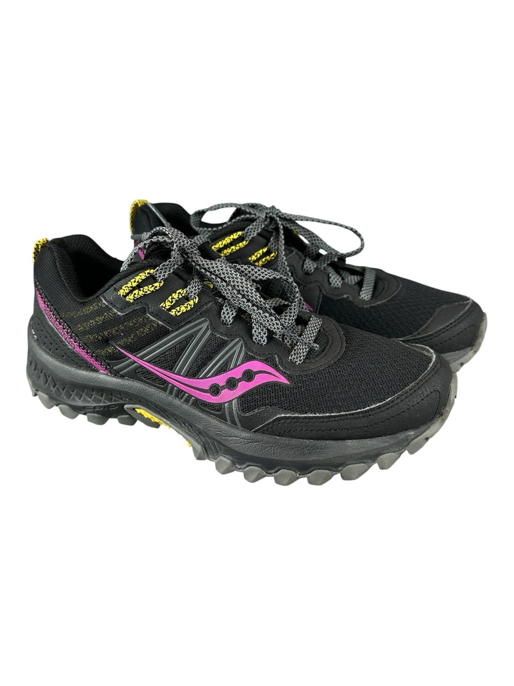 Saucony Excursion TR14 Womens 7 Black Purple Trail Running Shoes Sneakers Sport